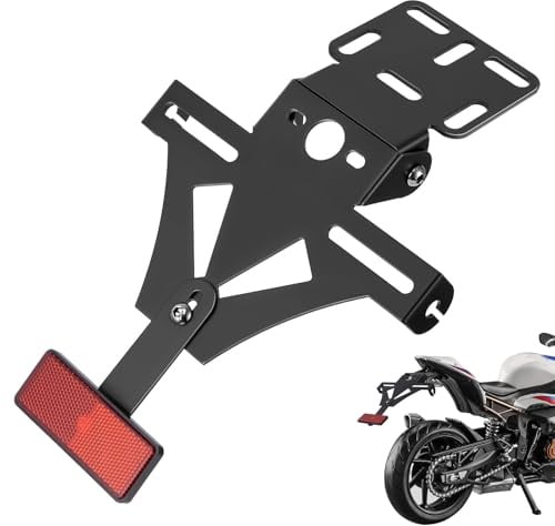 Kennzeichenhalter Motorrad,Einstellbarer Winkel Motorrad kennzeichenhalterung, LED-Licht Motorrad kennzeichenhalterung Einstellbarer Winkel Kompatibel mit Meisten Gängigen Motorradmodellen