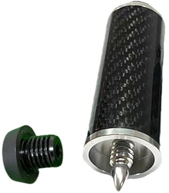 Extensor de taco de billar de fibra de carbono reforzado con aleación de aluminio, pequeña solución para extensión de alcance del reproductor de precisión y estabilidad de la piscina
