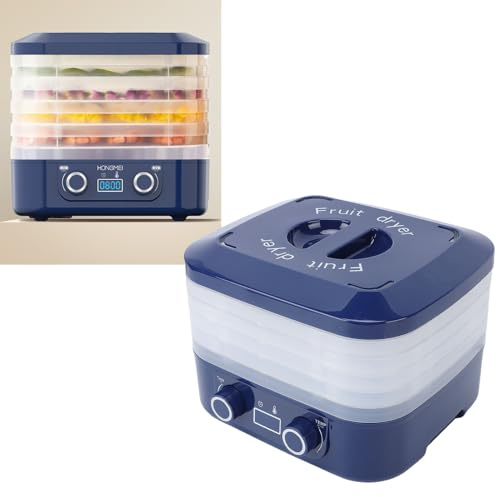 Depisuta Déshydrateur alimentaire électrique à 5 plateaux avec technologie de flux d'air à 360°, minuterie et contrôle de température réglables pour fruits, légumes, viande séchée (Prise UE 220V)