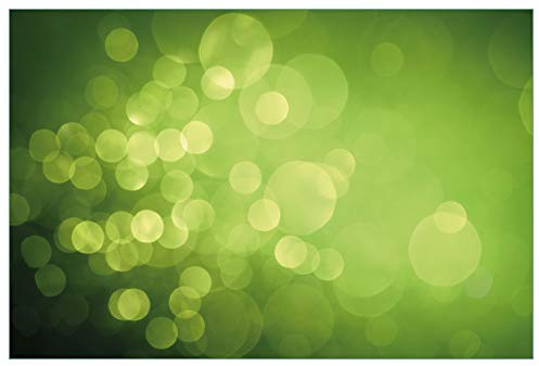 Wallario Küchenrückwand selbstklebend 90 x 60 cm, Motiv: Abstrakte grüne Kreise grüne Lichtpunkte | Spritzschutz abwischbar & pflegeleicht