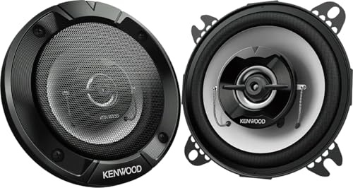 Kenwood KFC-S1067 Stage Sound Series, 10 cm 2-Wege-Autolautsprecher, 220 W Spitzenbelastbarkeit, 21 W RMS, 4 Ohm, 25 mm Kalottenhochtöner, inkl. Abdeckung, 2 Stück
