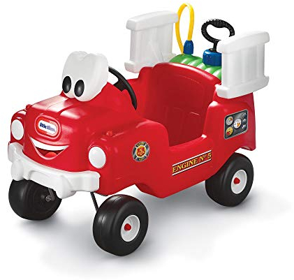little tikes Spray & Rescue Camión de Bomberos - Diversión para Niños Pequeños Que Pueden Manejar con los Pies - Juego Activo - con Tanque de Agua y Manguera de Verdad - De 18 Meses a 5 Años