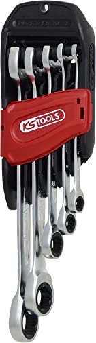 KS Tools 503.5205 DUO GEARplus® Ratschenringmaulschlüssel-Satz mit Maul-Ratschenfunktion, 5-tlg.