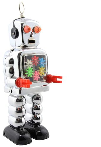 Freak Scene Roboter - High Wheel Robot - Silber - Blechroboter - Retro Blechspielzeug