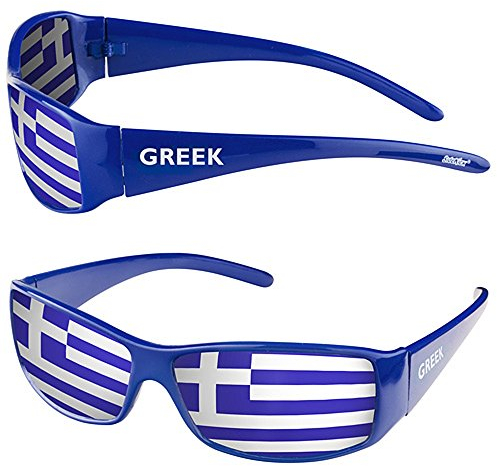 Taffstyle® Fanartikel Sonnenbrille Fan Brille zur Fussball Weltmeisterschaft WM & EM Europameisterschaft 2016 Länder Flagge Style - Griechenland