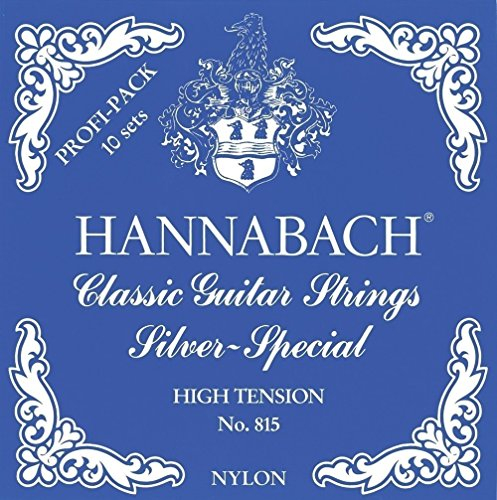 Hannabach 652780 Saiten für Klassikgitarre Seire 815 Profi Pack Silver Special Medium Carbon Diskant Tension, 10 kompl. Sätze + 3 extra D4 Saiten