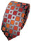 TigerTie Schmale Krawatte orangerot silbergrau schwarz kariert - Schlips Binder Tie