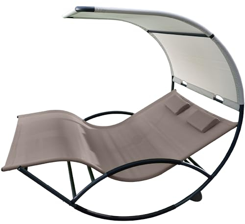 SCHAUKELSTUHL 2 Personen - Aluminium, braun 155 x 137 x 160 cm