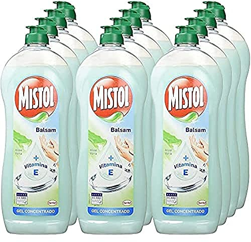 [Pack de 12] MISTOL Lavavajillas Mano concentrado Aloe Vera Botella 620 ml