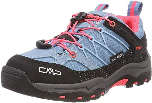 CMP Kids Rigel Low Shoe Wp Trekking-& Wanderhalbschuhe, CLOROPHILLA-RED Fluo, 35 EU