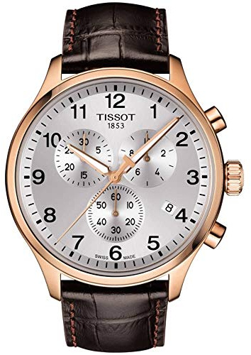 Tissot Mens T-Sport Chrono XL Classic Brown Leather Strap Watch T116.617.36.037.00