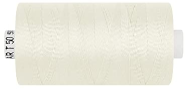dalipo - Polyester Nähgarn, Stärke 50, Jeansgarn, 500m, creme