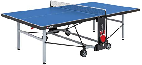 Sponeta Erwachsene und Kinder S 5-73 e Tischtennistisch, Blaue Spieloberfläche, Spielposition: L 274 cm 76 cm Abstellposition: L164 cm (mit Netz 187 cm) x B 72 cm x H 156 cm