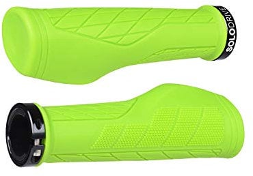SOLODRIVE Ergonomic Design Mountain Bike Grips, Comfortable Bicycle Handlebar Grips, Single Lock-on and Non-Slip MTB Handle, Fit MTB, E-Bike, Hybrid, Scooter (Green)