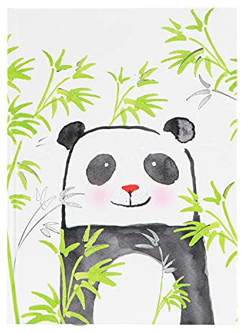goldbuch Notizbuch DIN A5 Panda im Turnowsky Design, Kladde mit 200 Seiten, Papier 100g/m² blanko, Kunstdruckpapier Einband mit Silberprägung und Lesezeichen, ca. 15 x 22 cm