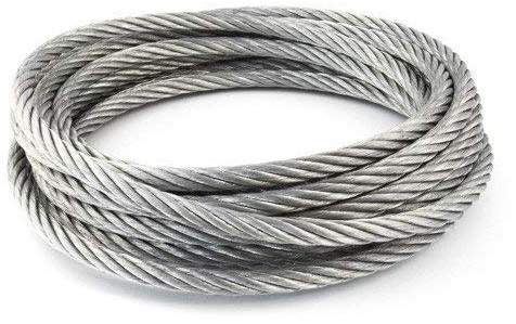 Cavo in acciaio inox, Ø 6 mm, tipo 7x19 (316 / V4A / 1.4401), filo in acciaio inox inossidabile, fune senza PVC, 10 metri