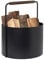 blomus Holzkorb ASHI | Feuerholzkorb mit Griff in Braun | 37L x 35B x 45H cm | Karminkorb aus pulverbeschichtetem Stahl und Eiche
