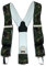 TigerTie Unisex Hosenträger in Y-Form mit 3 extra starken Clips - Farbe in grün braun mit Wildschweinmotiv - hochwertige Verarbeitung - Breite 35 mm