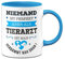 Tassenbrennerei Tasse mit Spruch Niemand ist perfekt aber als Tierarzt ist man verdammt nah dran! - Kaffeetasse Berufe lustig Geschenk (Blau, Tierarzt)