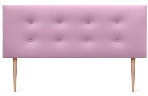 DHOME Tête de lit en Similicuir ou en Tissu AQUALINE Pro avec 2 rangées de Boutons et de Pieds Tête de lit de Luxe rembourrée (145x105cm avec Pieds (Lits 120/135/140), Similicuir Rosa)