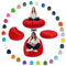 BuBiBag 2in1 Sitzsack Sitzkissen mit Füllung |Small Ø: 85 cm, Rot | Indoor & Outdoor Beanbag | Geeignet für Kinder Innen- & Außenbereich Kinderzimmer | Wasser- & Schmutzabweisend Wetterfest