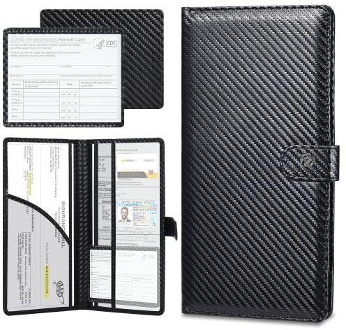 Porte-documents de voiture en cuir synthétique avec fermeture magnétique pour cartes, documents de voiture, permis de conduire - Noir