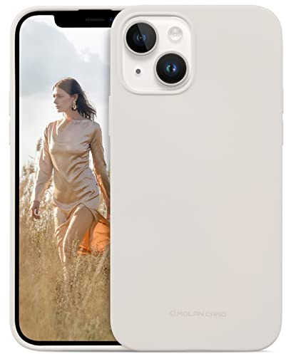 IMIKOKO Silikon Hülle für iPhone 13 Beige, Matt Dünn Handyhülle Creme Gummi Schutzhülle Kompatibel mit iPhone 14 6.1 Zoll