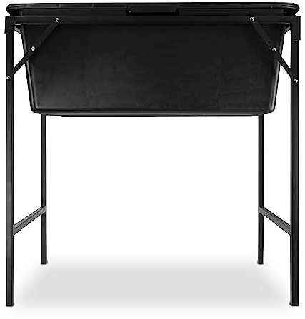 Large 90L Dog Bath/Pool/Tub & Foldable Metal Stand with Drain Plug and Hozelock Compatible End Connector - Perfect for Retrievers, Boxers & More - Durable, Easy to Store. Set by MYPURECORE