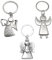 USTNIR 3 Llaveros de Ángel de la Guarda, Colgante de Ángel para Llaves de Coche, Hombres y Mujeres, Plata Brillante como Talismán de Coche, Pareja e Hijos (Plata), 34 x 85 mm, E8-188, 34 * 85mm, Zinc