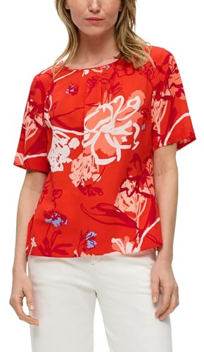 s.Oliver Black Label Damen 2145008 Bluse Kurzarm mit Allover Print (1er Pack)