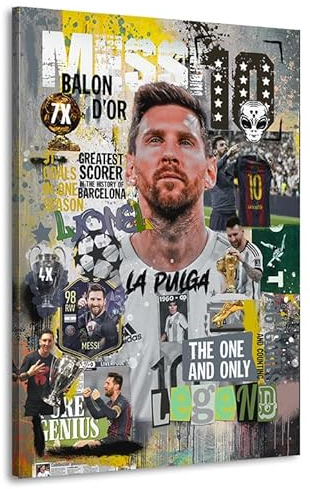 Kunstgestalten24 | Fussbal Spieler Pop Art Leinwand-Bild | Leinwandbild mit Echtholz-Keilrahmen | Wandbild Gemälde Kunst Art | Hochwertige Kunstdrucke | XXL Bilder auf Leinwand | 30x40x2cm