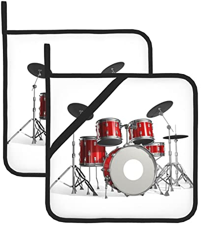 Cool Drum Set Square Insulated Pot Mat (Two Piece Set) Oven Baking And Cooking Insulation Mat Kitchen Supplies