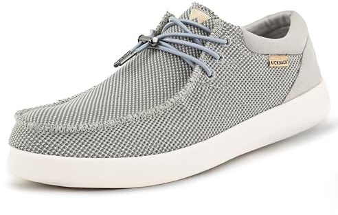 Kickback Haven Shoes - Mocassins pour Hommes - Couleur Silver Grey - Chaussures légères à Lacets pour Hommes - Chaussures Confortables pour Hommes - Chaussures à Enfiler pour Hommes - Taille EU 40