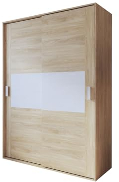 Homey Armario de Dos Puertas Correderas con Altillo Modelo Oslo para Dormitorios de Matrimonio e Infantiles, Madera, Puccini-Andersen, 150 cm (Ancho) x 208 cm (Alto) x 55 cm (Fondo)