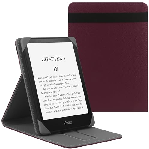 ZOENHWA Coque de Protection Universel pour 6,6.8,7 Kindle Paperwhite/Colorsoft, Compatible 6-6.8” Pocketbook/Sony/Tolino/Kindle/Kobo Clara 2E/Kobo Clara HD étui Housse avec Support,Violet