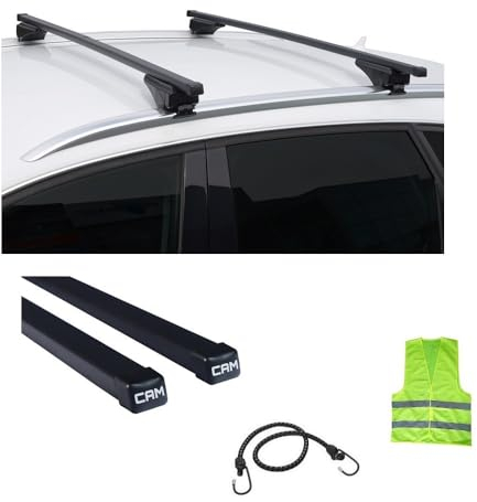 KOMPATIBEL MIT Cupra Leon IV Sportstourer 5P pro Jahr 2020 Rail geschlossen Riegel DACHTRÄGER FÜR AUTODACH GEPÄCKTRÄGER 124CM KAPAZITÄT 100KG 1 Paar STAHLTRÄGER+BEFESTIGUNGSMATERIAL+MONTAGESATZ
