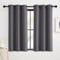 KGORGE Scheibengardinen für Kleine Fenster 2 Stücke 120 x 90 cm(HxB) Kurzvorhang Grau Blickdicht Bistrogardine Küche Verdunklungsvorhänge mit Ösen Küchengardinen Thermovorhang