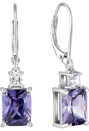 Starchenie Ohrringe 925 Sterling Silber mit Knoten Zirkonia für Damen Tansanit Geburtsstein Anhänger Ohrhänger Schmuck Geschenk