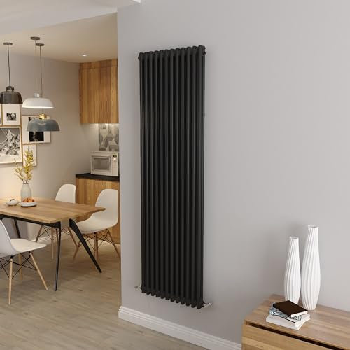 Biubiubath Black 1800x560mm Tall Cast Iron Vertical Double Column Traditional Central Heating Horizontal Radiators