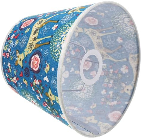 SEWOART Blumen Lampenschirm Mit Reh- Dekorativer Stoff Lampenschirm Für Pendelleuchten Tischlampen Und Wandleuchten Weicher Lichtschutz Für Gemütliche Fassung