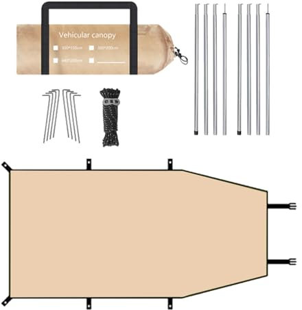 Kuxiptin - Tienda de campaña para coche, para camping SUV, tienda de campaña y toldo de coche, tienda de toldo impermeable, carpa SUV, parasol de tienda de maletero con estacas y cuerdas,