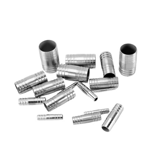 MEXEWORD Raccord cannelé Double en Acier Inoxydable 304 OD 6 8 10-41 mm Connecteur en Acier Inoxydable 304 Raccord de Tuyau Droit à 2 Voies Joint pagode Barbelé(30mm)