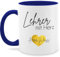 Tasse Tassen 325ml - Geschenke zum Abschied Lehrer mit Herz mit Name | Abschiedsgeschenk Pädagoge Schule - 325 ml - Dunkelblau - bester personalisierte lehrer) für personalisierung