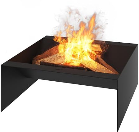 OutFire - Brasero de jardín de 70 cm, Negro 700 FireSquare, brasero de Exterior, brasero para jardín, balcón, terraza, Camping, Fabricado en Acero, Color Negro