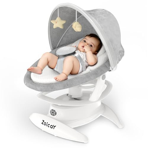 3-in-1 Baby Swing for Infants with Motion Detection, Infant Swing with 5 Speeds & 3 Swing Modes, 12 Lullabies, Electric Swing for Baby, Up to 25 lbs, White