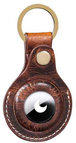 STILORD 'Horus' Airtag Portachiavi Cuoio - Premium Custodia Case Holder Keyring Cover - Copertura Resistente ai Graffi per Airtags - Vera Pelle per un Look Elegante, Colore:kara - cognac