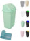 JARDIN202 - Cubo de Basura con Tapadera Basculante - 30/50 Litros - Ideal para Hogar y Oficina | 50 L + Bolsas (Verde - Negro)