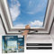 YANGTE Fliegengitter für Dachfenster 130x150 cm, Fliegengitter Fenster Schwarz 4 Stück, Insektenschutz Dachfenster ohne Bohren, Mückenschutz Fliegenschutz Fenster zuschneidbar mit Klettband