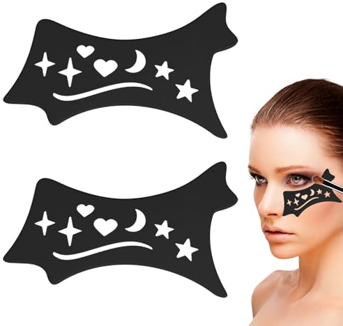2 Stück Lidschatten Schablone,Silikon Eyeshadow Tool,Wiederverwendbare Eye Contour Tool,Hilfswerkzeuge für Augen Make up,Geeignet für Frauen und Mädchen (Schwarz)