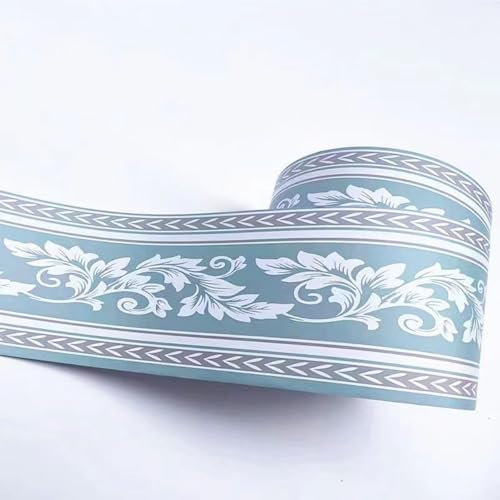 VisitRyl Cenefas Adhesivas para Cocina Baño Decorativas Hoja de buttercup azul claro 12cm X 500cm Fácil Aplicación Resistente Agua